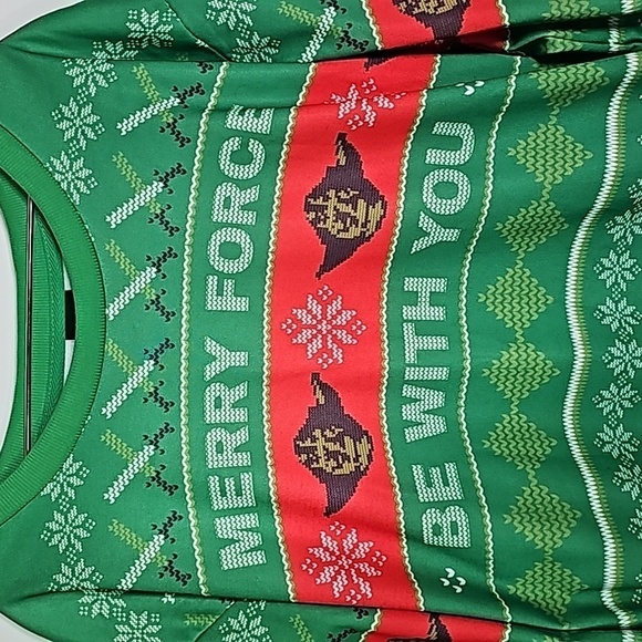 STAR WARS large green and red Christmas sweater - Picture 3 of 7